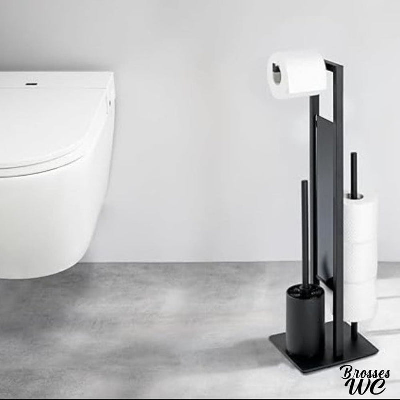 Combiné wc porte rouleau balai