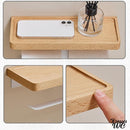 Derouleur papier wc bois avec tablette