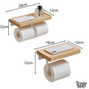 Derouleur papier wc bois avec tablette