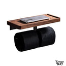 Derouleur papier wc bois avec tablette