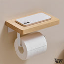 Derouleur papier wc bois avec tablette