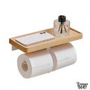 Derouleur papier wc bois avec tablette