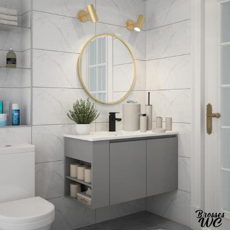 Ensemble brosse wc et poubelle