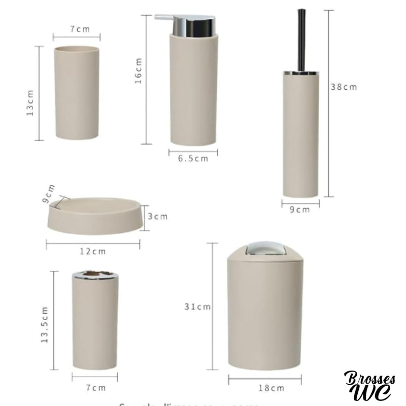 Ensemble brosse wc et poubelle