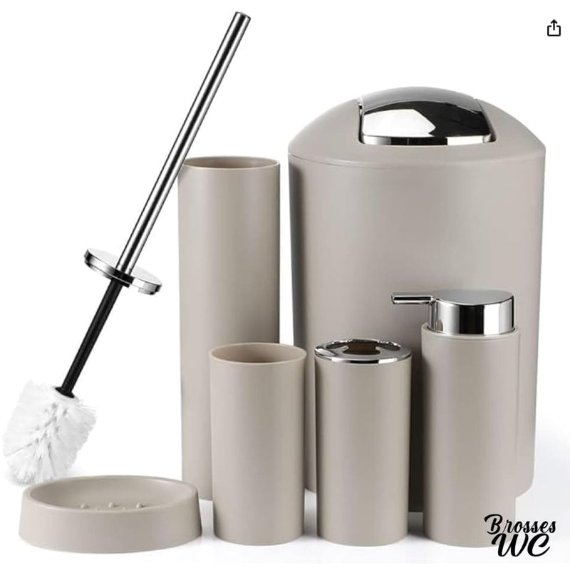 Ensemble brosse wc et poubelle