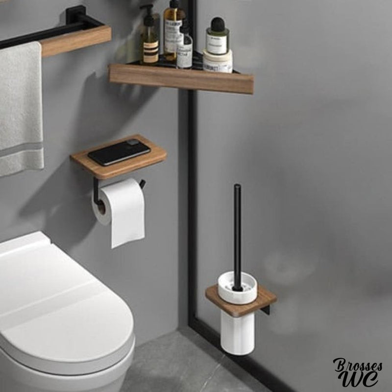 Porte-Papier Toilette en Acier Inoxydable avec Brosse WC - avec Brosse WC -  Set de 2 Porte-Papier Toilette et Brosse WC, Porte-Papier Toilette avec