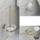 Ensemble brosse wc porte papier dore