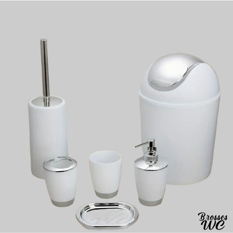 Ensemble poubelle et brosse wc