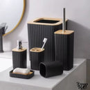 Ensemble poubelle et brosse wc noir