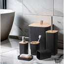 Ensemble poubelle et brosse wc noir