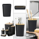 Ensemble poubelle et brosse wc noir