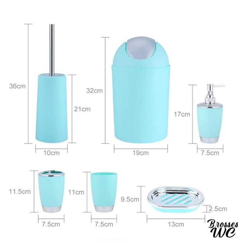 Ensemble wc poubelle brosse pousse mousse