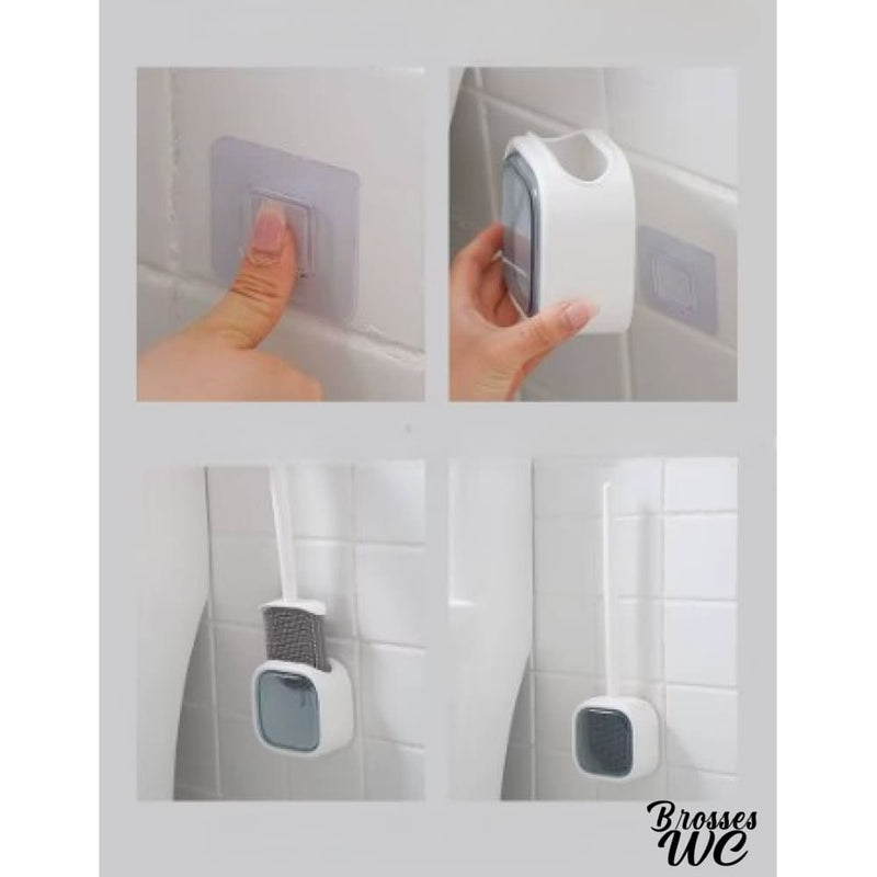 Porte brosse wc carré mural