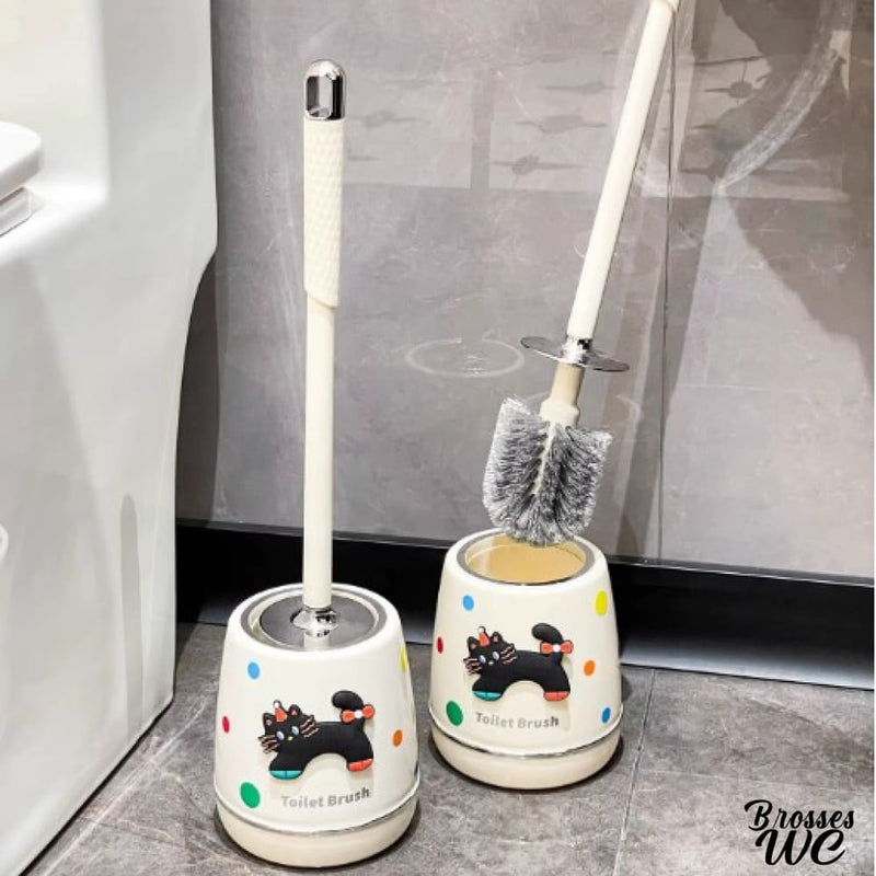 Porte brosse wc chat