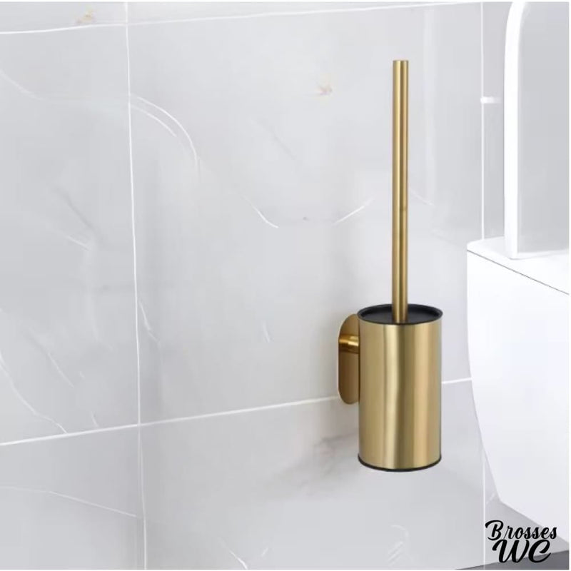 Porte brosse wc doré