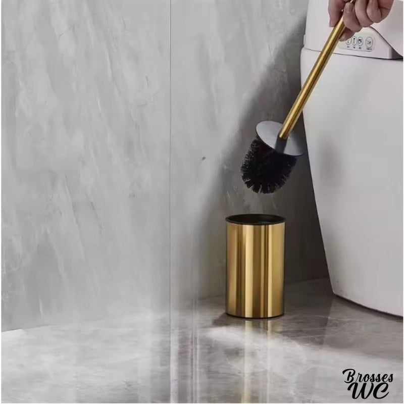 Porte brosse wc doré