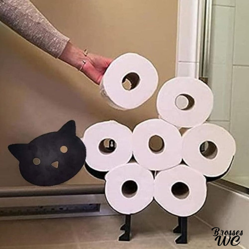 Porte papier toilette chat