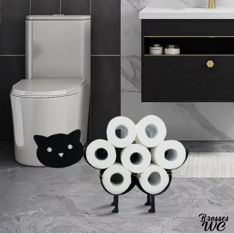 Porte papier toilette chat