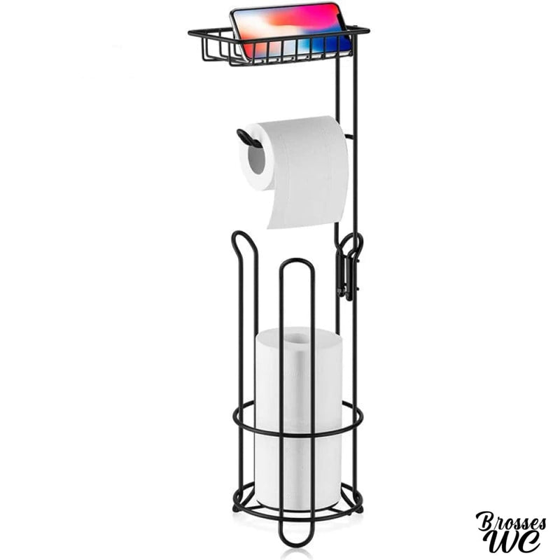 Porte papier toilette sur pied avec tablette