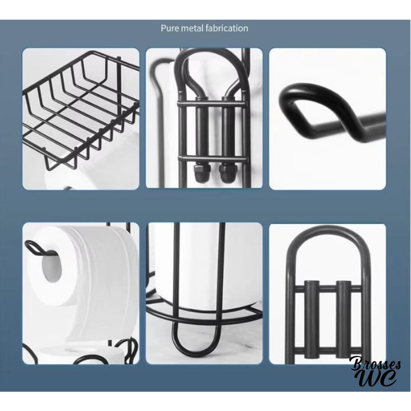 Porte papier toilette sur pied avec tablette