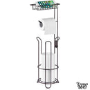 Porte papier toilette sur pied avec tablette