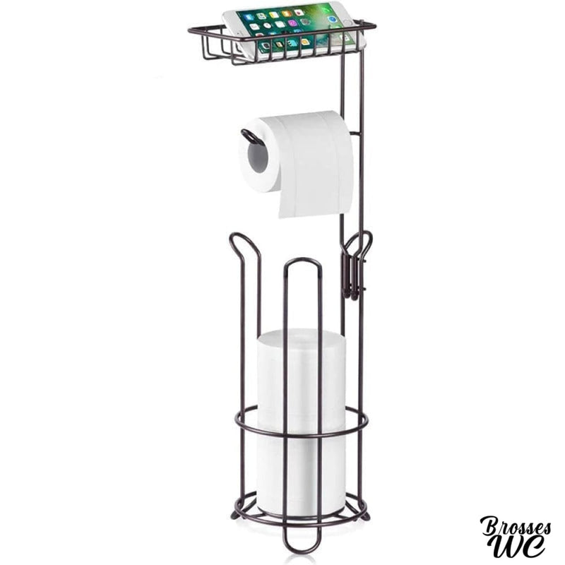 Porte papier toilette sur pied avec tablette