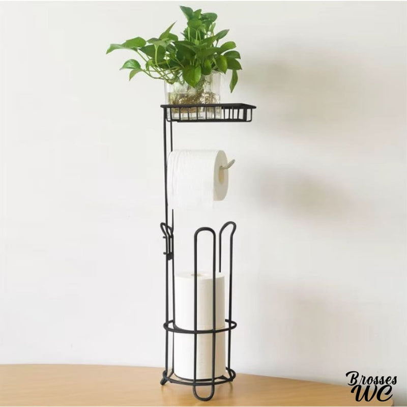 Porte papier toilette sur pied avec tablette