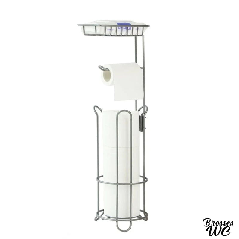 Porte papier toilette sur pied avec tablette