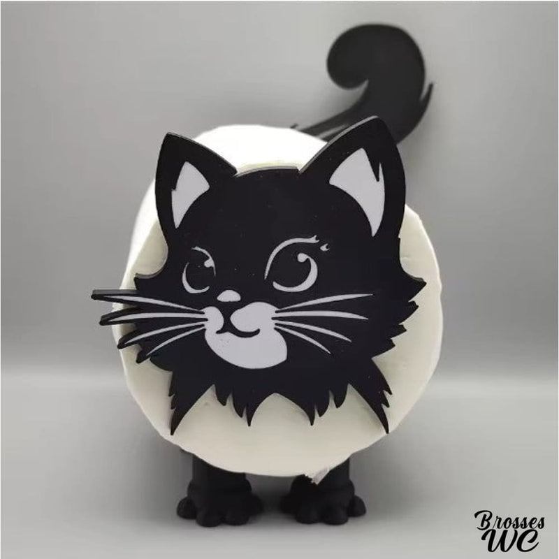 Porte rouleau papier toilette chat