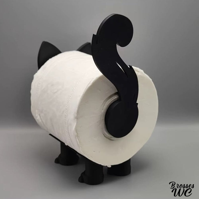 Porte rouleau papier toilette chat