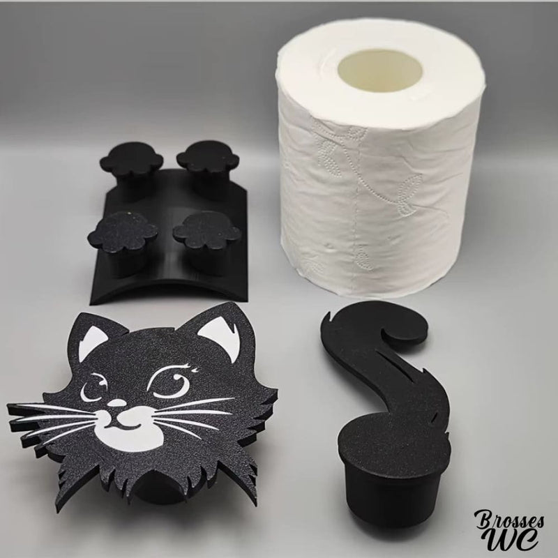 Porte rouleau papier toilette chat