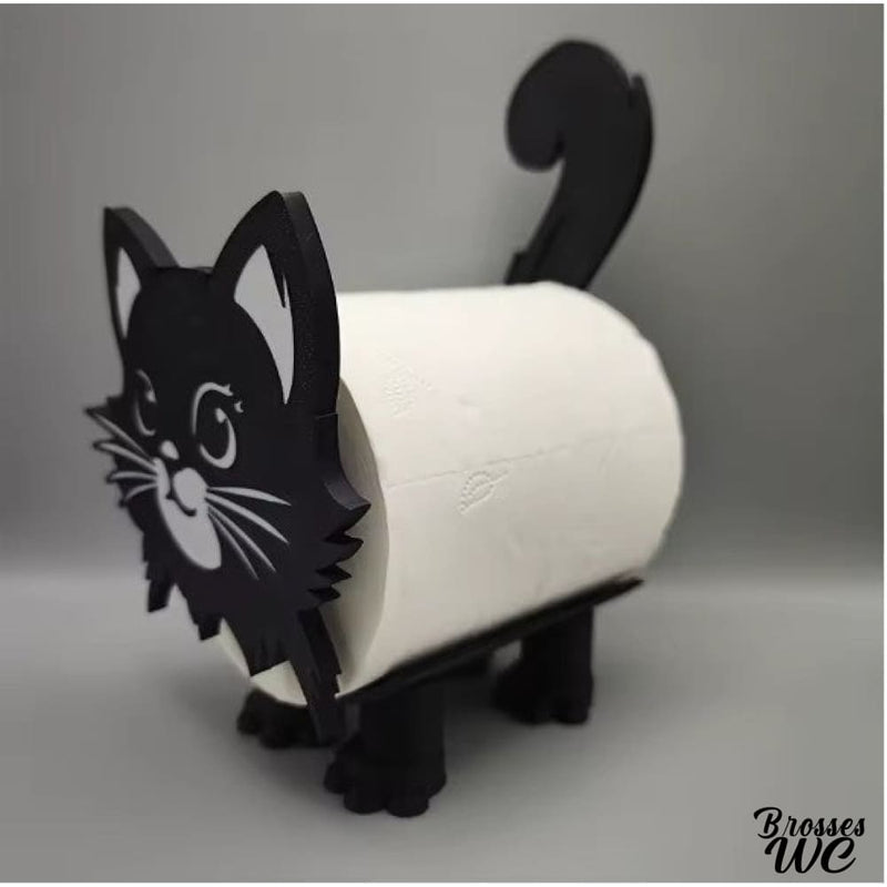 Porte rouleau papier toilette chat