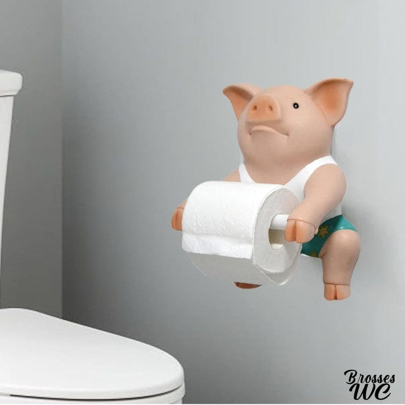 Porte rouleau papier toilette original représentant un cochon
