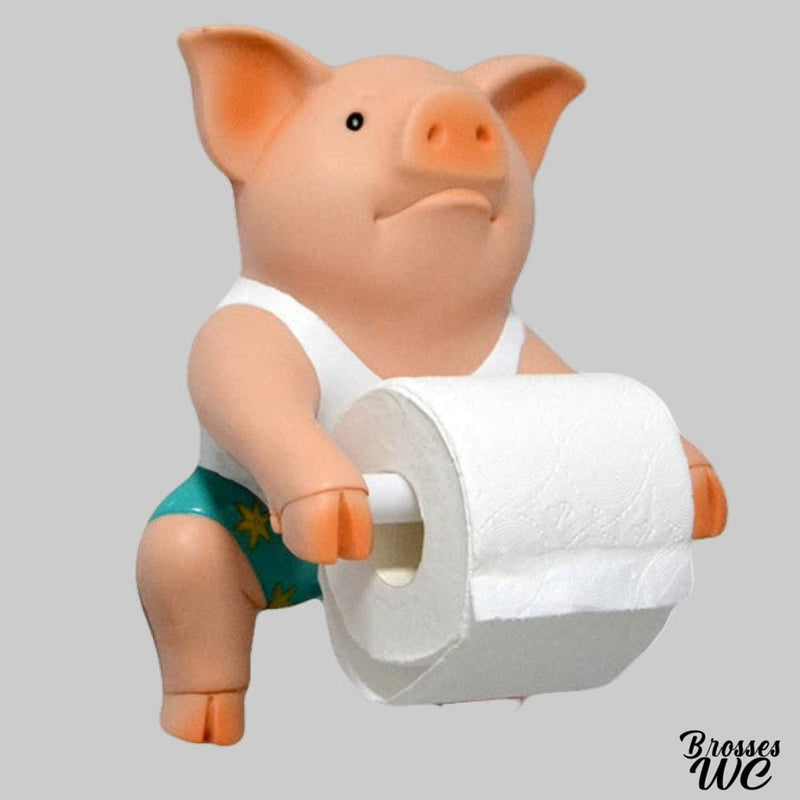 Porte rouleau papier toilette original représentant un cochon