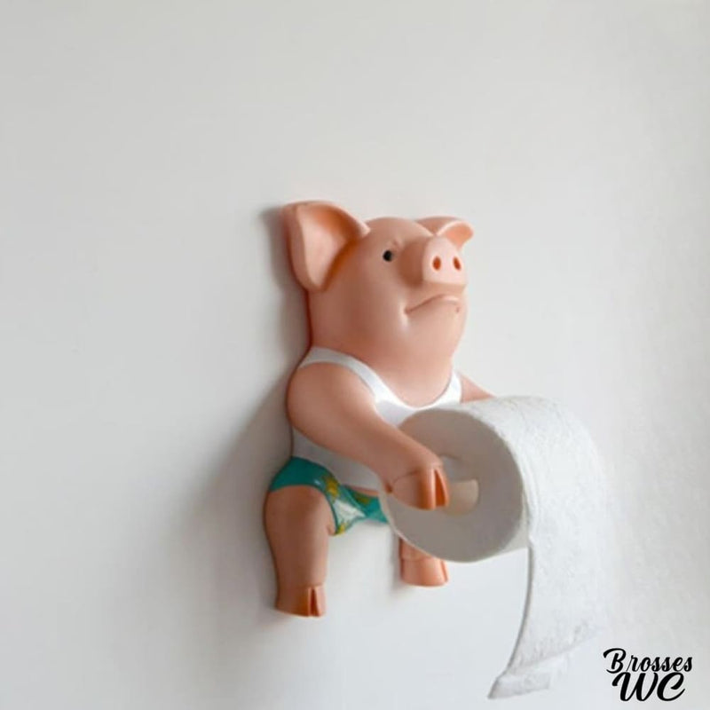 Porte rouleau papier toilette original représentant un cochon