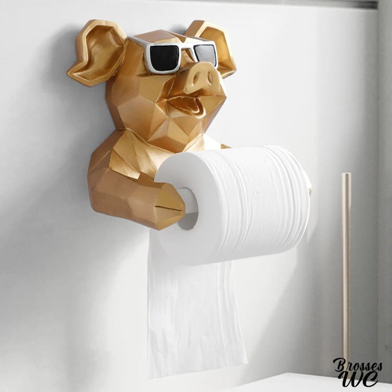Porte rouleau papier toilette original représentant un cochon