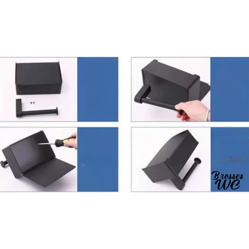 Porte rouleau papier wc noir