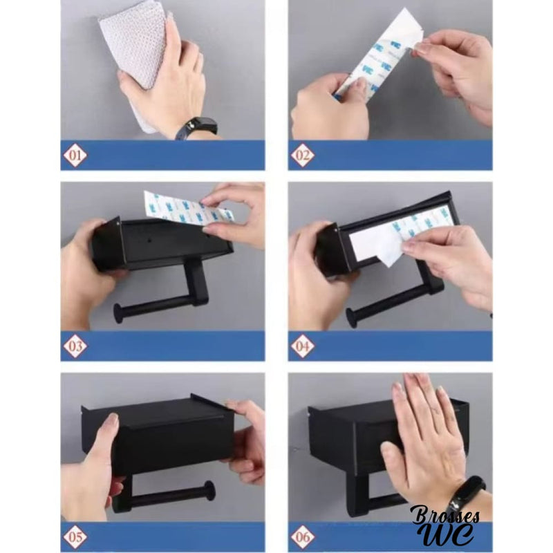 Porte rouleau papier wc noir