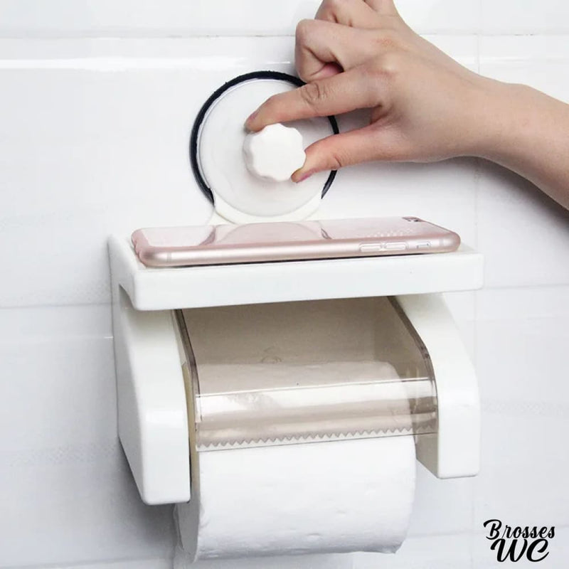 Porte rouleau papier wc ventouse