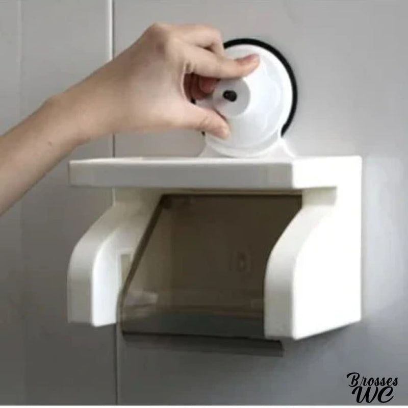 Porte rouleau papier wc ventouse