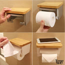 Porte rouleau wc bois metal