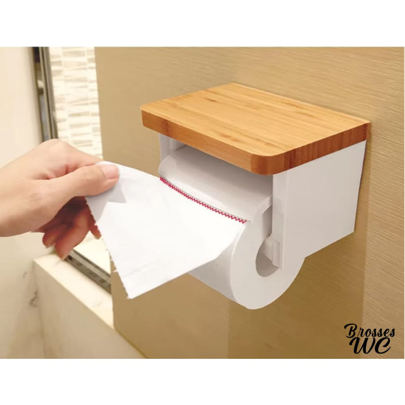 Porte rouleau wc bois metal