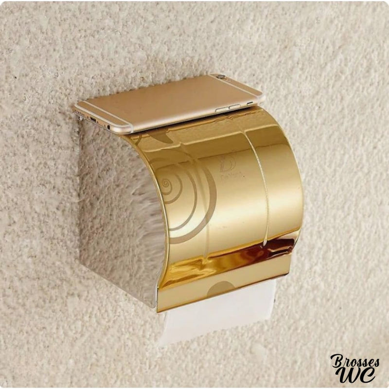 Porte rouleau wc doré
