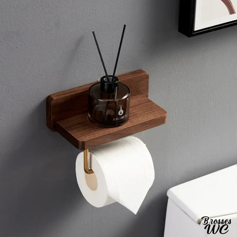 Porte rouleau wc en bois