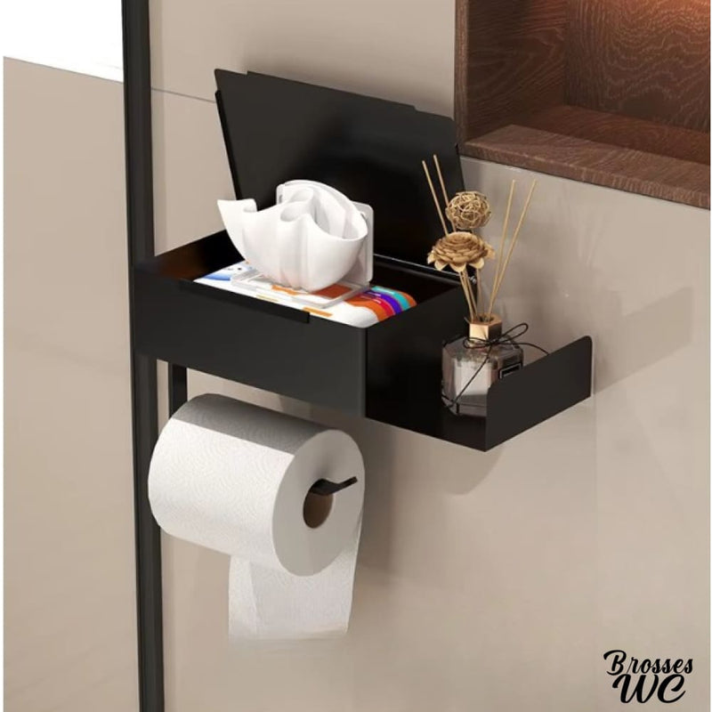 Porte rouleau wc noir