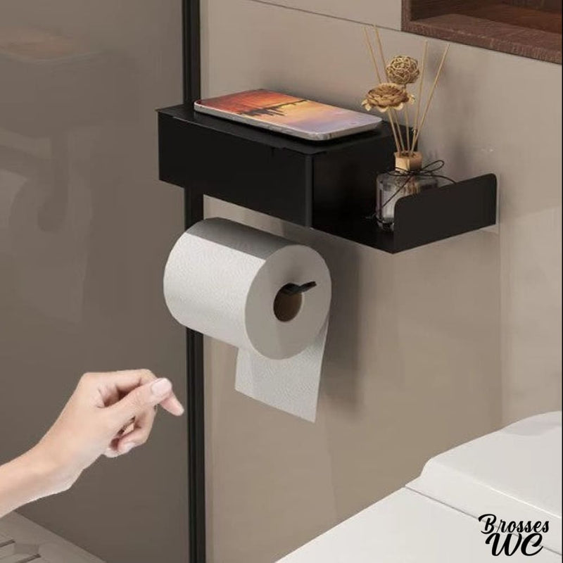 Porte rouleau wc noir