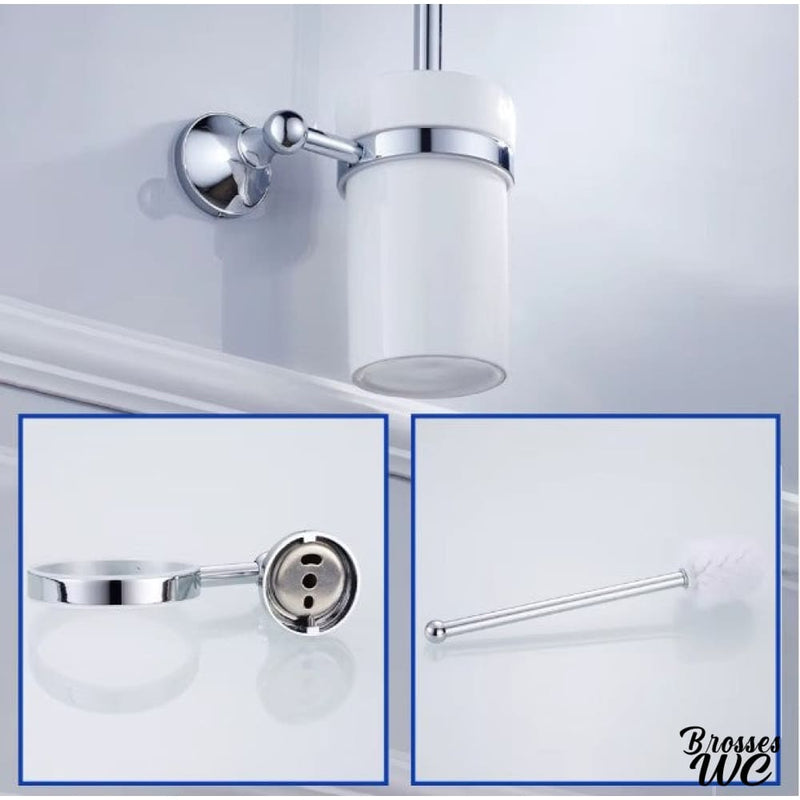 Set wc support papier toilette brosse