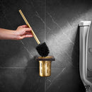 Accessoires wc aluminium brosse or
