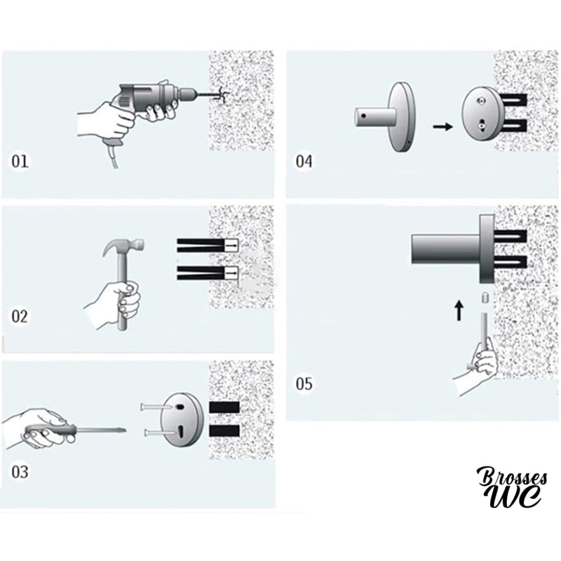 Brosse wc acier inoxydable