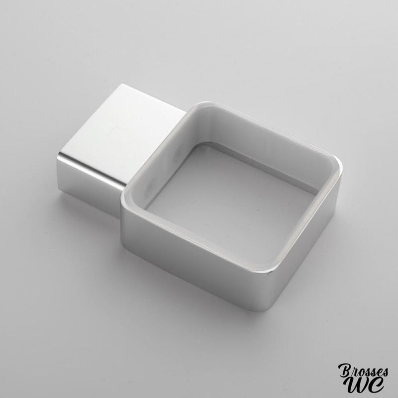 Brosse WC avec support en céramique Blanc forme losange - Accessoires de WC  - Décomania